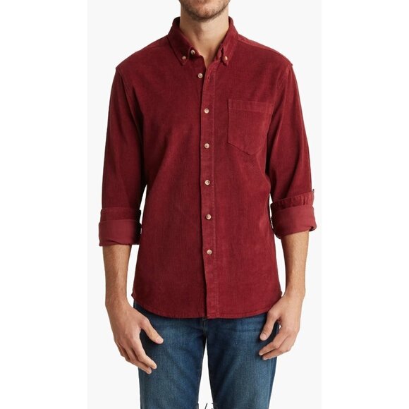 14Th & Union Solid Long Sleeve Cotton Button down  Corduroy Shirt size large - Picture 1 of 4